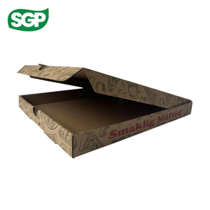 Cajas de pizza Kraft de doble cara personalizadas con impresi&oacute;n flexogr&aacute;fica de cubierta completa | MOQ ecol&oacute;gico y bajo