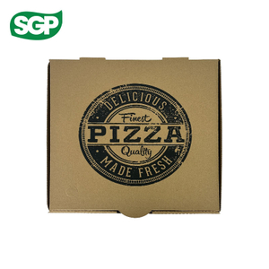 Cajas de pizza Kraft personalizadas con impresi&oacute;n flexogr&aacute;fica de un solo color | MOQ bajo y embalaje ecol&oacute;gico
